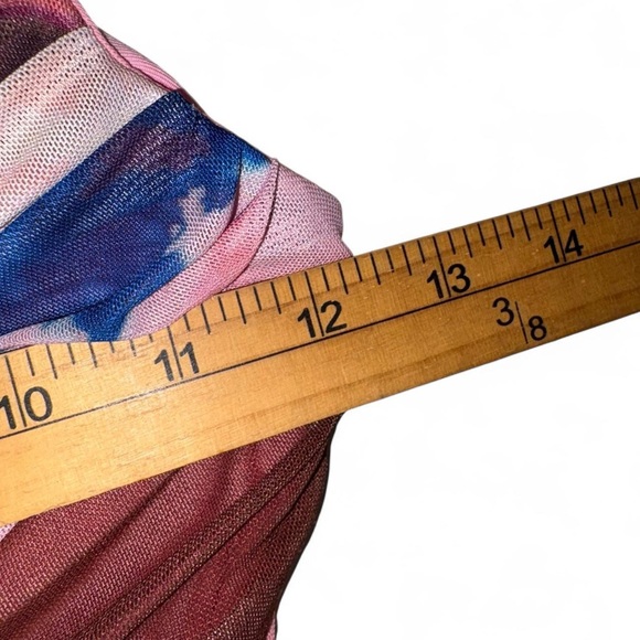 Fashion Nova Pink, Blue and Brown Strappy Bodycon Mini Dress - Picture 4 of 8